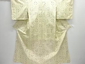 未使用品　十字絣模様織り出し手織り紬着物